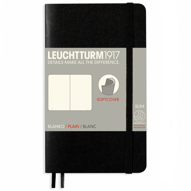 Notebook A6 Softcover Ligné Black