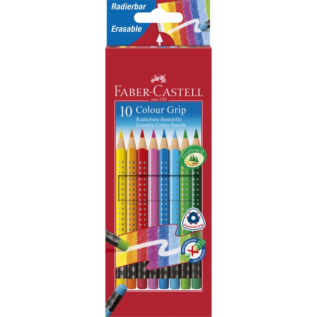 Colour Grip Crayons de couleur Effaçables Lot de 10 (3 ans et +)