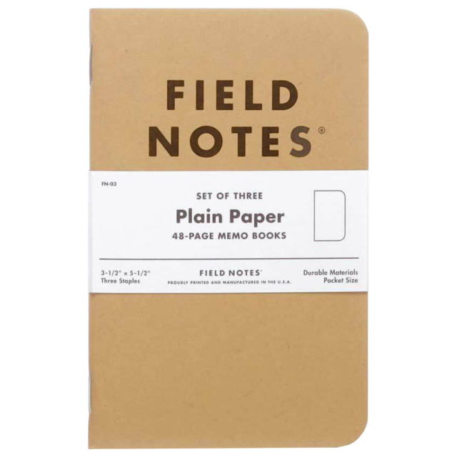 Memo Book Plain Lot de 3