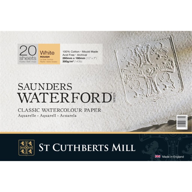 Saunders Waterford Bloc aquarelle White Rough 26x18 cm 300g