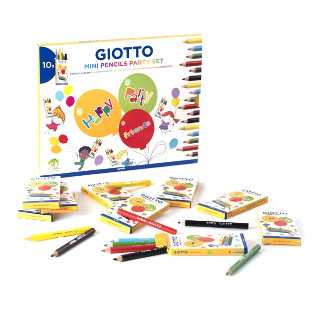 Lot festif Mini-crayons de couleur x 10 (+3 ans)