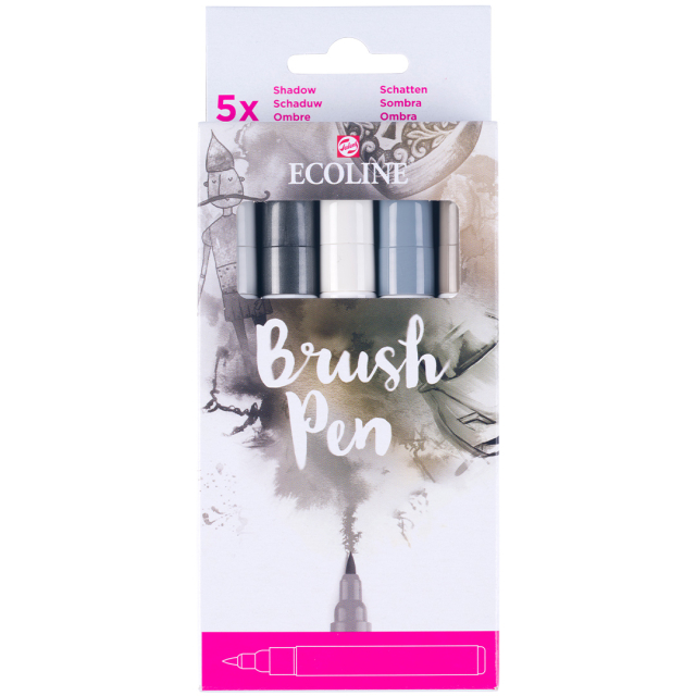 Brush Pen Grey ensemble de 5