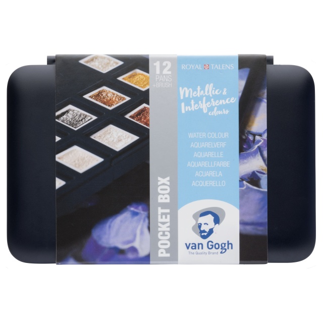 Pocket Box Peinture aquarelle ensemble de 12 Metallic