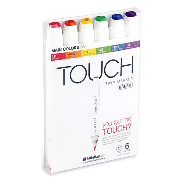 Twin Brush Marker ensemble de 6 Main