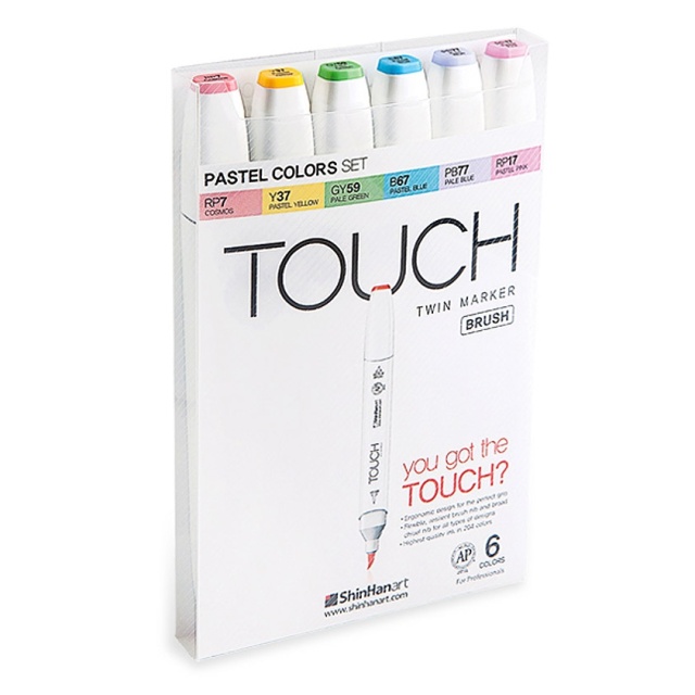 Twin Brush Marker ensemble de 6 Pastel