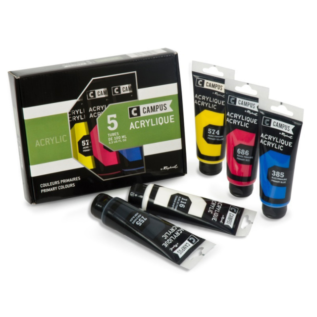 Ensemble de peinture acrylique Campus 5x100ml tubes