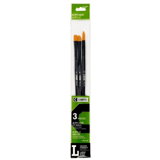 Pinceau synthétique Campus Acrylique ensemble de 3 L
