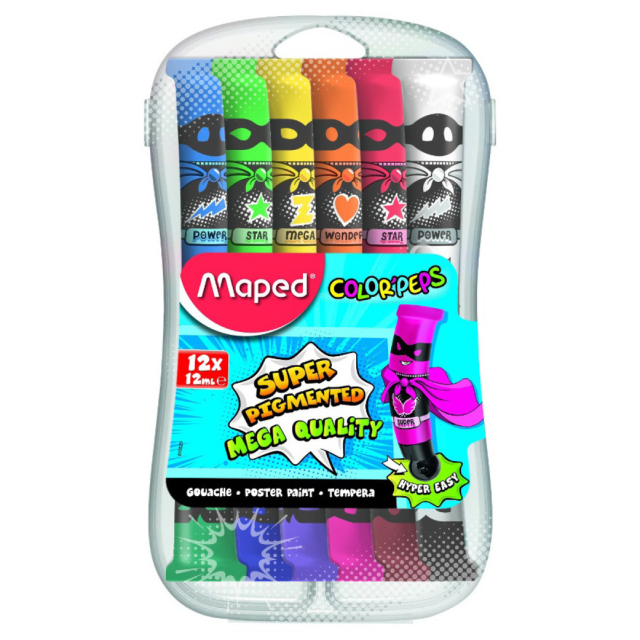 Color'Peps Peinture gouache Lot de 12 (3 ans et +)