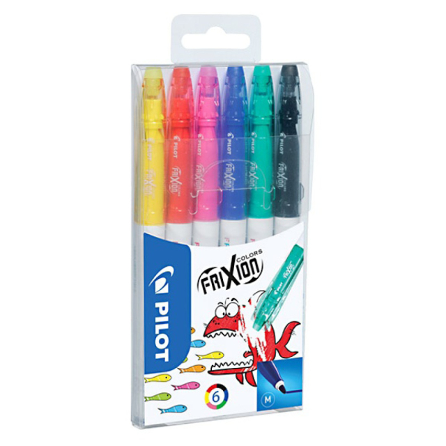 Frixion Colors Lot de 6 Feutres Effaçables (3 ans et +)
