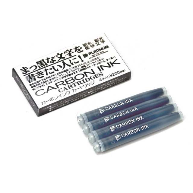 Cartouches d'encre carbone pour stylos plume lot de 4