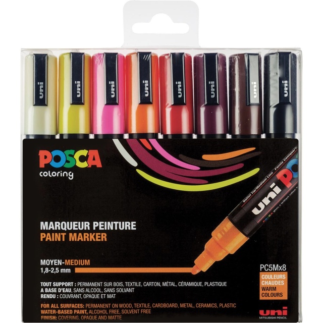 Posca PC-5M Warm Colours lot de 8