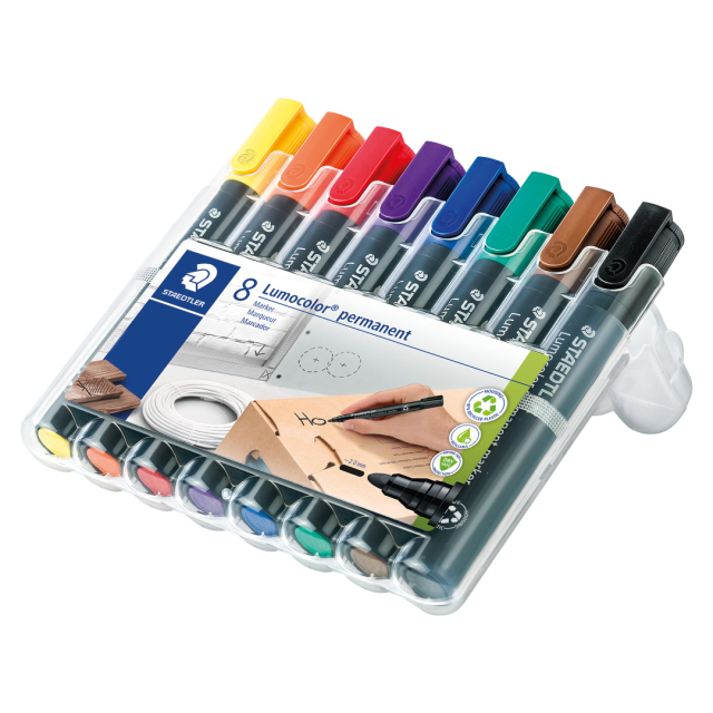 Lumocolor permanent 2 mm lot de 8