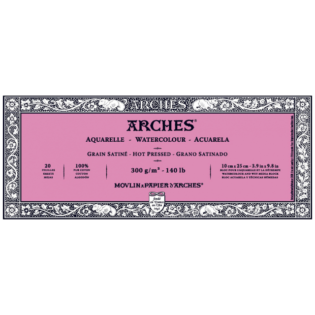 Bloc aquarelle HP 300g 10x25cm