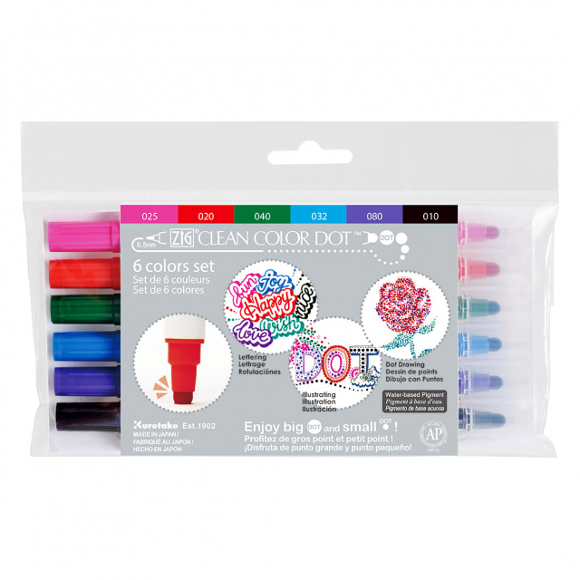 Clean Color DOT Pen lot de 6