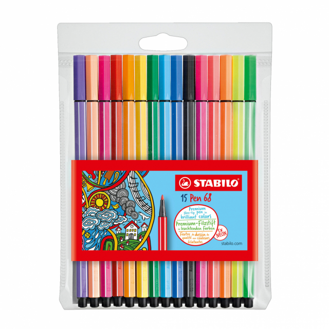 Pen 68 Feutre de dessin Lot de 15 (3 ans+)