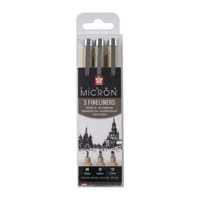 Pigma Micron Fineliner Ensemble de 3 Broad