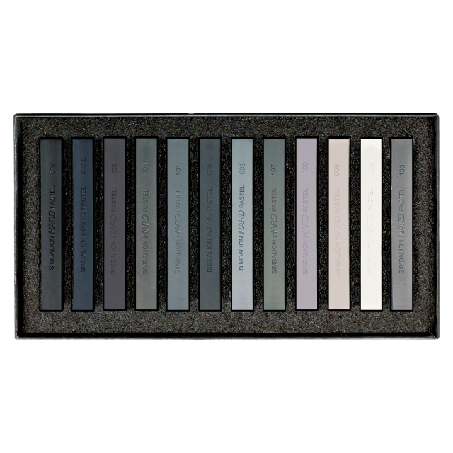 Crayons Pastels Hard Grey Tones 12 pcs