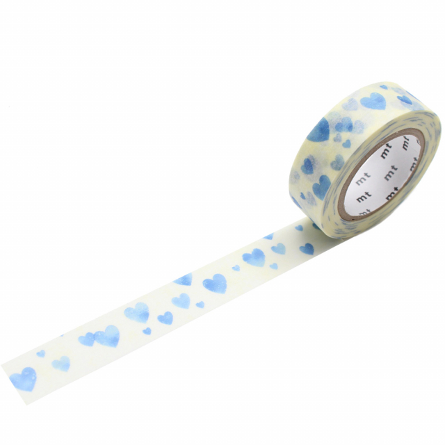 Washi-band adhésive Heart Stamp Blue