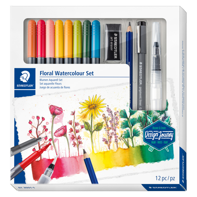 Floral Set aquarelle 12 pièces
