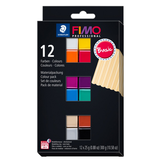 FIMO Professional Argile à modeler lot de 12 Basic colours