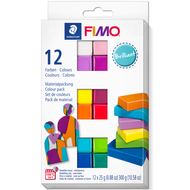 FIMO Soft Argile à modeler 12 x 25 g Brilliant colours