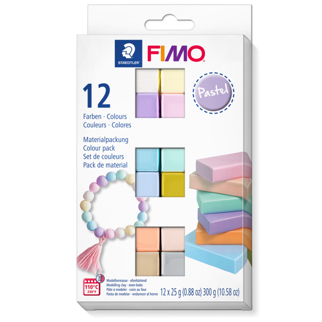 FIMO Soft Argile à modeler 12 x 25 g Pastel colours