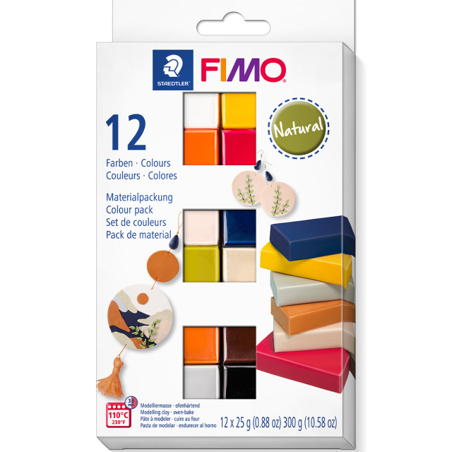 FIMO Soft Argile à modeler 12 x 25 g Natural colours