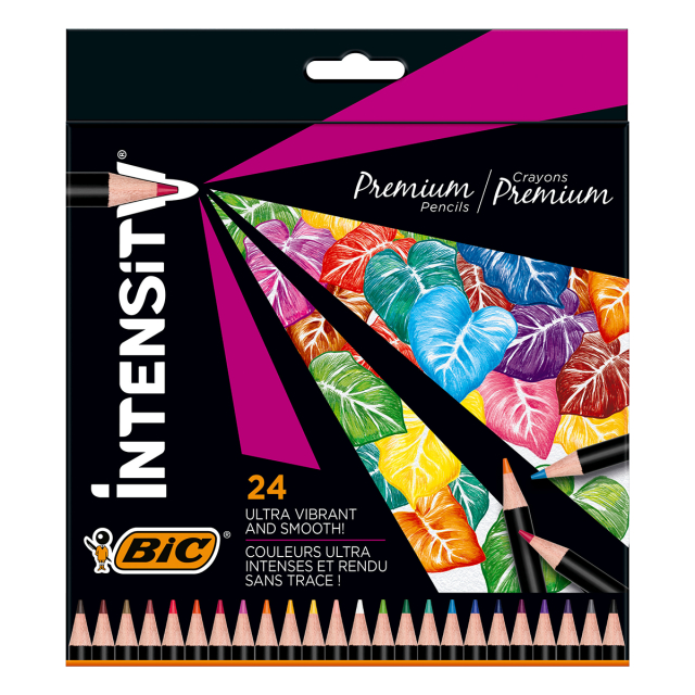 Intensity Premium Crayons de couleur Lot de 24