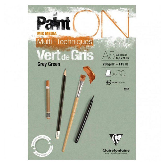 Paint'ON Bloc artiste Grey Green A5