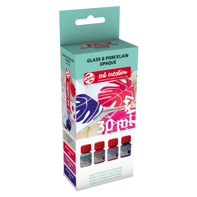 Verre & Porcelaine Peinture Opaque Set 4 x 30 ml Argent Rose