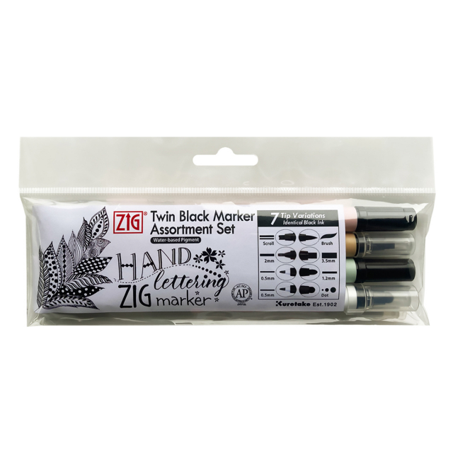 Twin Tip Marker Noir Lot de 4
