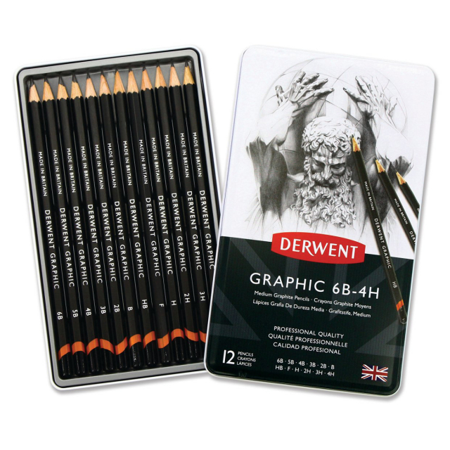 Graphic Crayon graphite Ensemble de 12 6B-4H