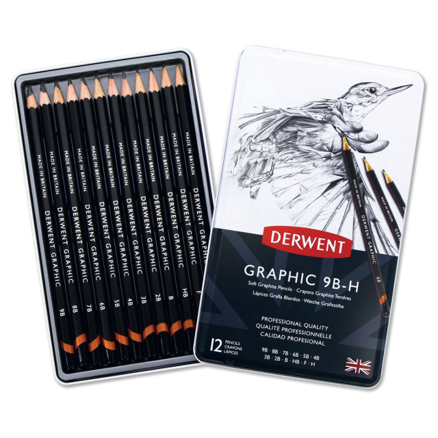 Graphic Crayon graphite Ensemble de 12 9B-H