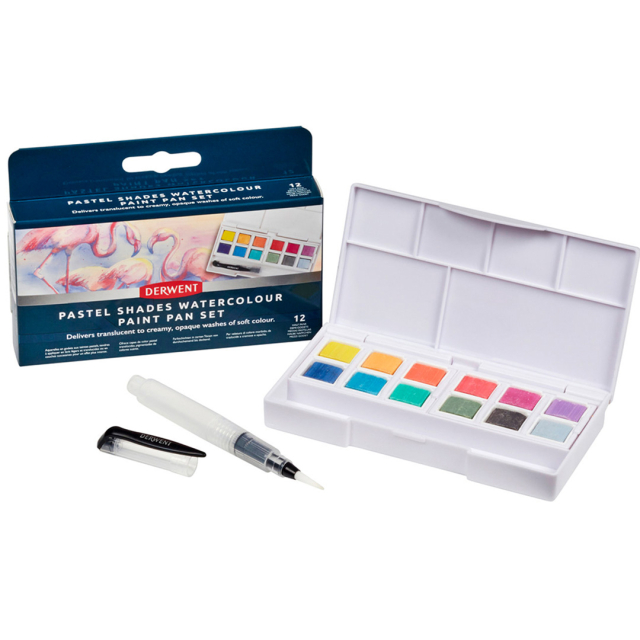 Pastel Shades Aquarelle Paint Pan Set 12 demi-godets