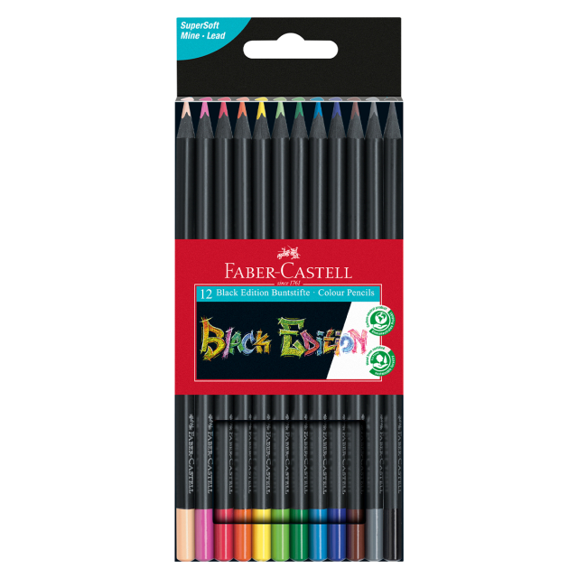 Crayons de couleur Black Edition Lot de 12