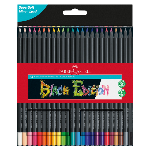 Crayons de couleur Black Edition Lot de 24