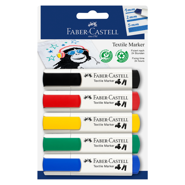 Stylo pour marquage textile Basic ensemble de 5