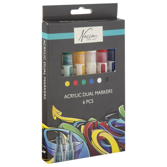 Marqueurs acryliques 6 couleurs