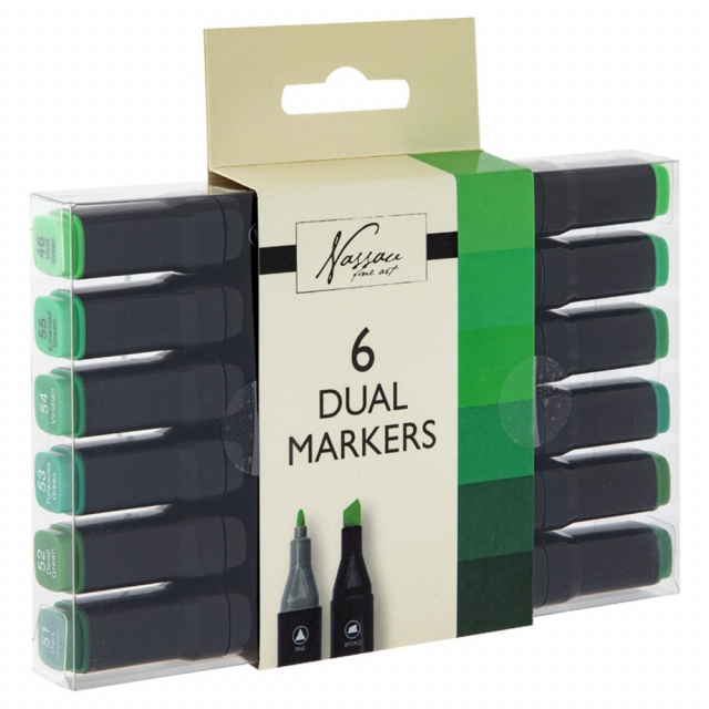 Dual-tip Markers 6 pièces Vert