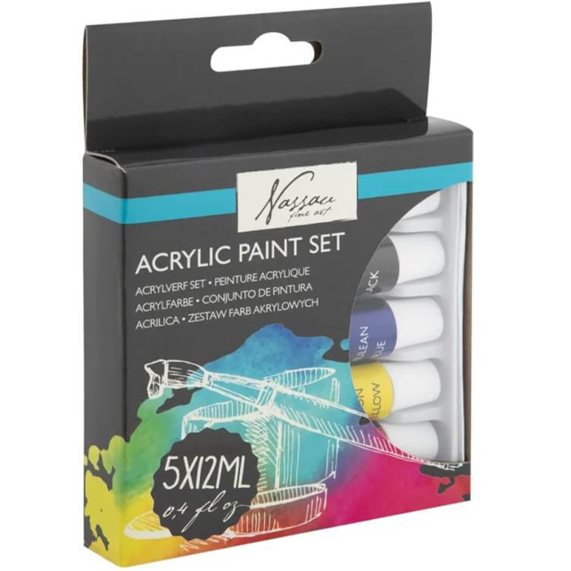Peinture acrylique 12 ml 5 pièces 