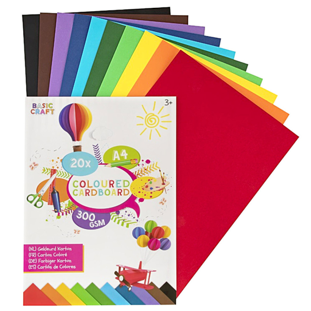 Carton coloré 300g A4 20 feuilles