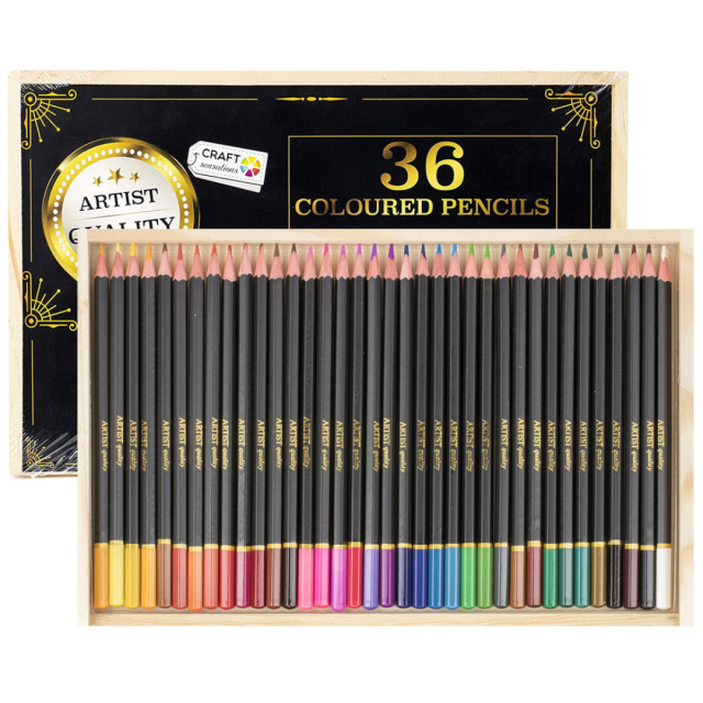 Crayons de couleur 36 pièces dans une boîte