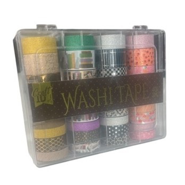 Washi Tape 40 rouleaux + boîte de rangement