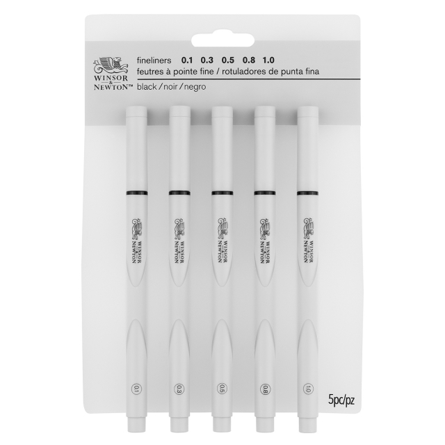 Fineliner lot de 5 Le noir