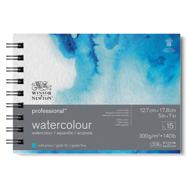 Professional Bloc aquarelle Spirale CP 13x18 cm 300g