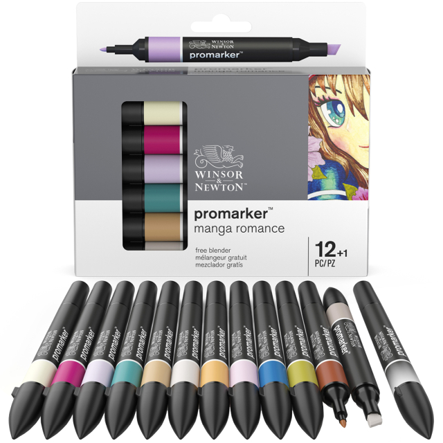 Promarker Lot de 12 + Blender (Manga Romance)