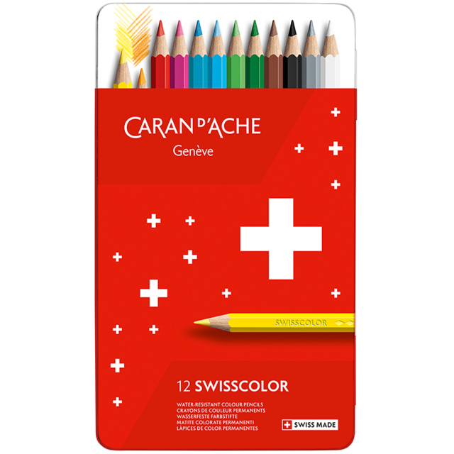 Swisscolor Crayons de couleur Lot de 12