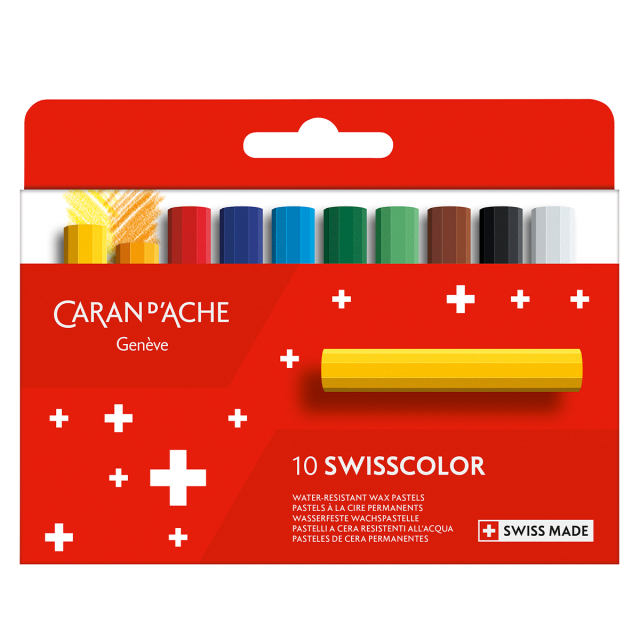 Swisscolor Set de 10 crayons de couleur pastel