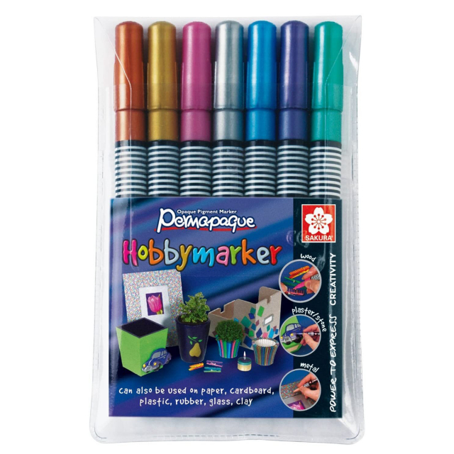 Permapaque Hobbymarker Metallic 7 pièces