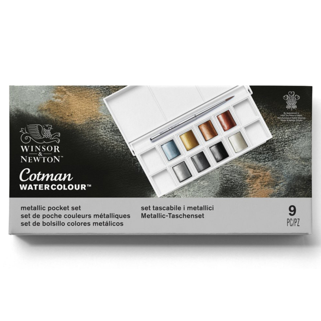 Cotman Peinture Aquarelle Metallic Set 8 ½ -demi-godets